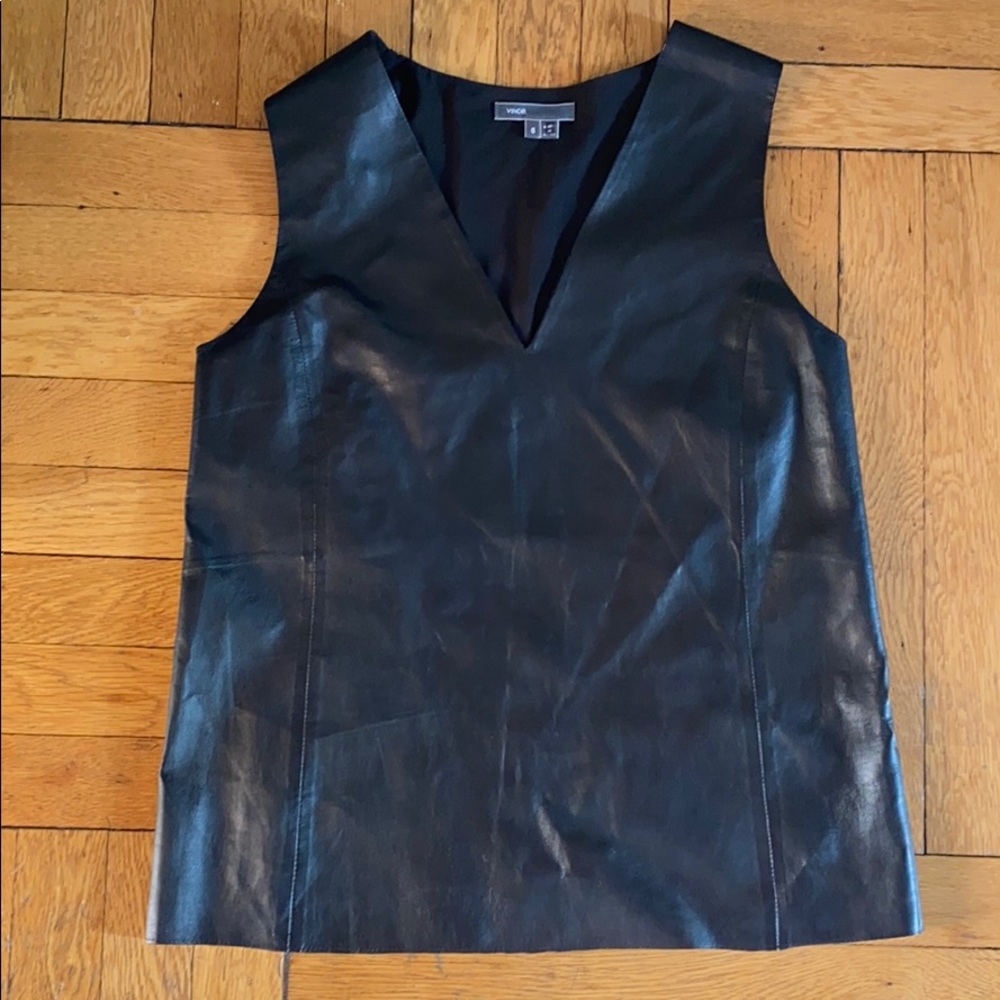 Vince Black 100% Leather Front w/ Fabric BackShell